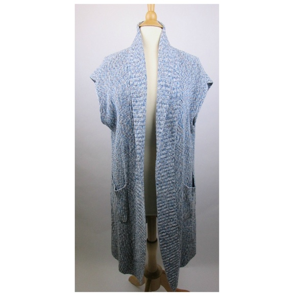 SOLD!!! Cabi Napa Blue Ling Duster Sweater Vest Oversize - Picture 3 of 6
